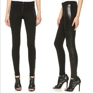 Alice and Olivia leather panel skinny leg pants